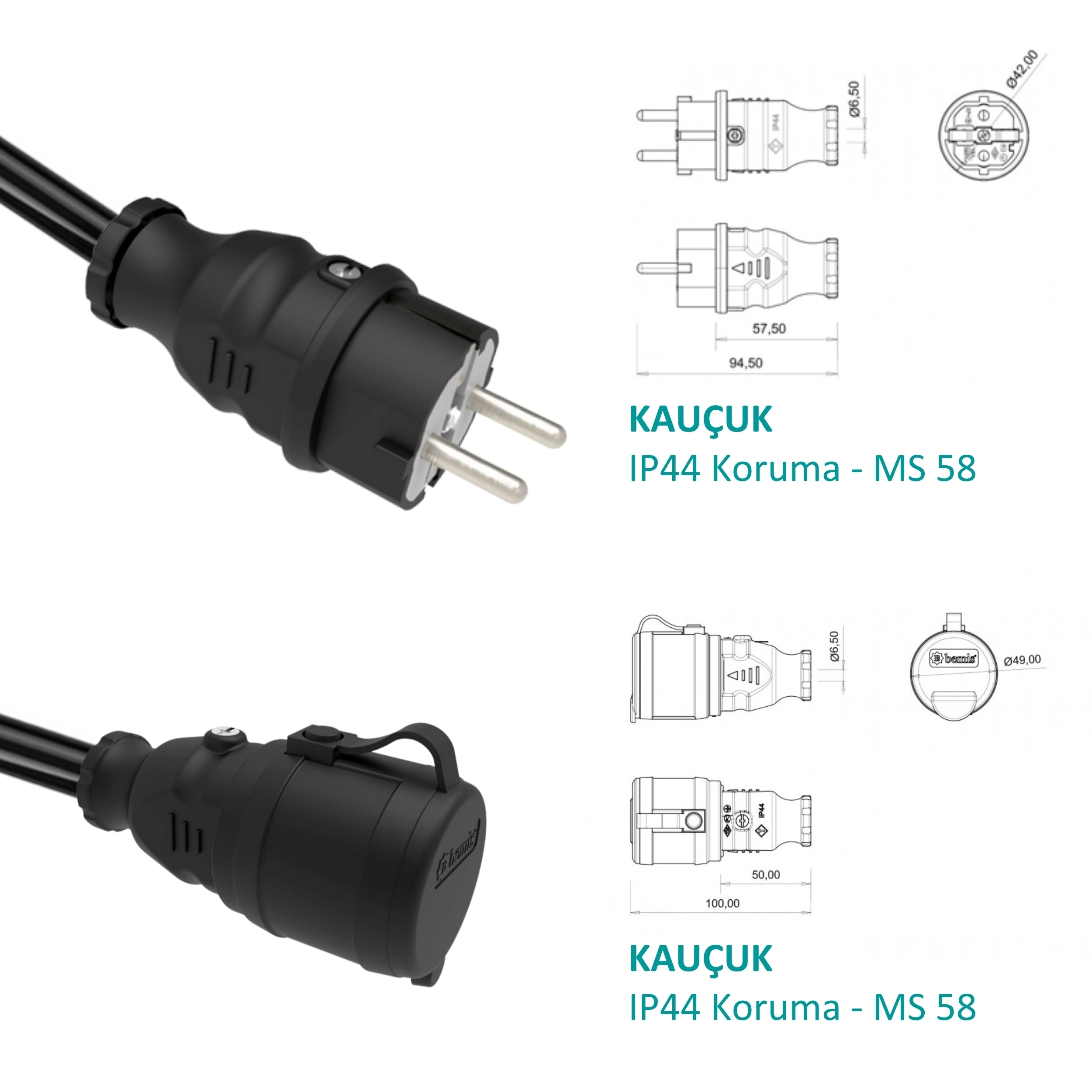 Hgsşarj 220V Priz - 220V Fiş UZATMA KABLOSU 220V ile Çalışan Cihazınızın Ev Tipi Fiş Başlığına Bağlanarak Şarj İmkanı Sunar 