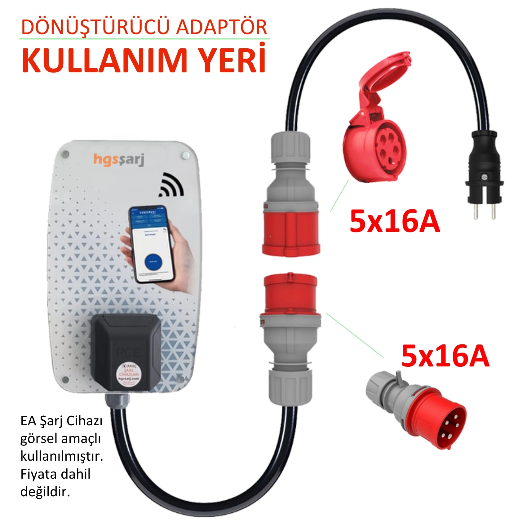 Hgsşarj, 5x16A 380V-450V CEE ile Çalışan Cihazınızı, 220V Ev Tipi Prize Bağlamayı Sağlar. 380V-450V CEE 5x16A Fiş Olan Tüm Cihazlarda Kullanılabilir. Cihazınıza Uygun Adaptörleri Dakikalar içinde Whatsapp Hattımızdan Öğrenin. Teknik Destek 0530 9715215