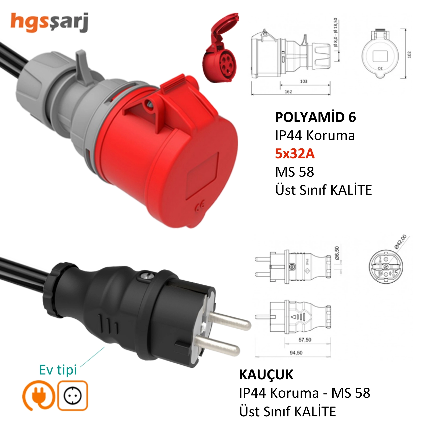 Hgsşarj, 5m, 10m, 15m, 20m- 5x16A 380V-450V ile Çalışan Cihazınızı, 220V Ev Tipi Prize Bağlamayı Sağlar. 5x16A Fiş Olan Tüm Cihazlarda Kullanılabilir. Cihazınıza Uygun Adaptörleri Dakikalar içinde Whatsapp Hattımızdan Öğrenin. Teknik Destek 0530 9715215