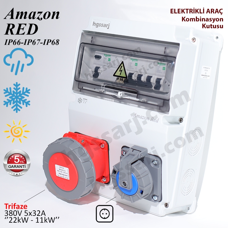 Amazon%20RED,%20IP66-IP67-IP68,%20Trifaze%20Elektrikli%20Araç%20Kombinasyon%20Kutusu,%205x32A%20+%201x16A%20-Sigorta%20Markası%20Seçeneği%20-%205%20Yıl%20Garanti