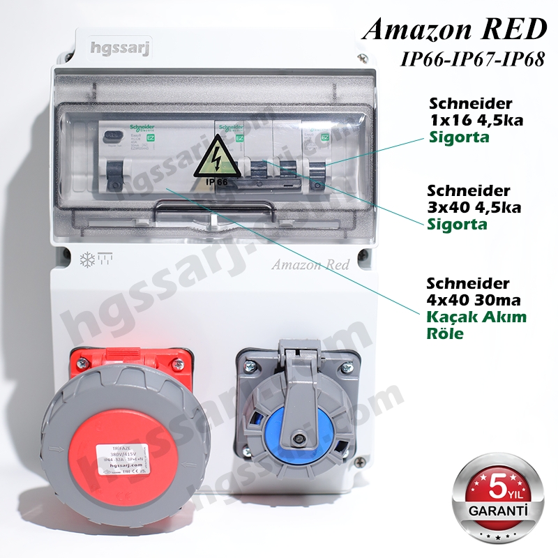 Amazon%20RED,%20IP66-IP67-IP68,%20Trifaze%20Elektrikli%20Araç%20Kombinasyon%20Kutusu,%205x32A%20+%201x16A%20-Sigorta%20Markası%20Seçeneği%20-%205%20Yıl%20Garanti