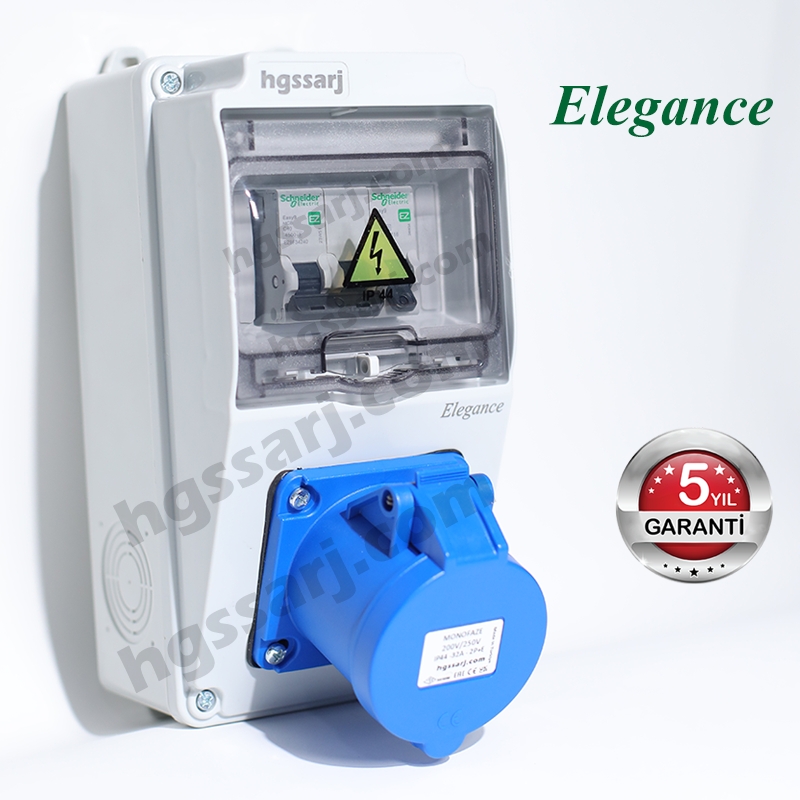 Elegance,%20Monofaze%20Elektrikli%20Araç%20Kombinasyon%20Kutusu,%20Tesla%20Blue%20Adaptöre%20Uyumlu,%20%203x32A%20+%201x16A%20-%20Sigorta%20Markası%20Seçeneği%20%20-%205%20Yıl%20Garanti