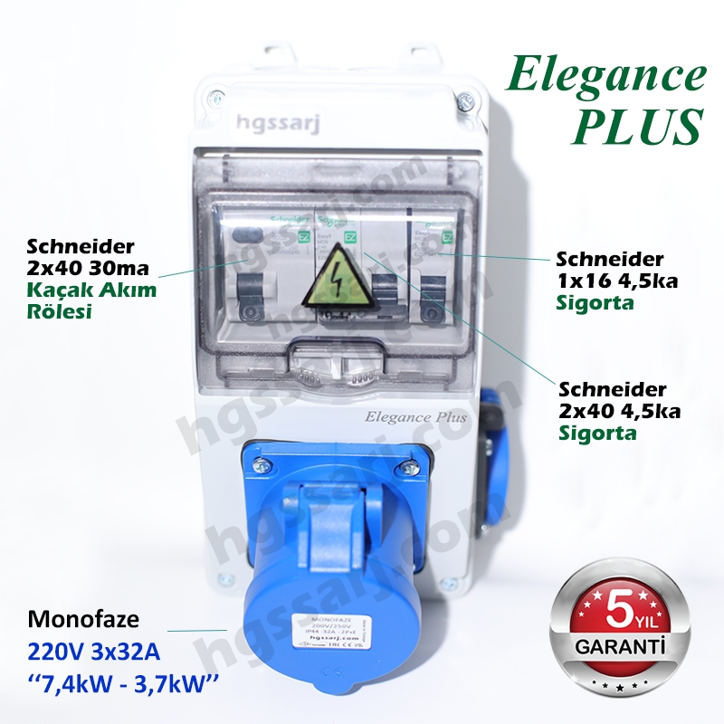 Elegance%20PLUS,%20Monofaze%20Elektrikli%20Araç%20Kombinasyon%20Kutusu,%20Tesla%20Blue%20Adaptöre%20Uyumlu%20+Kaçak%20Akım%20Röle%203x32A%20+%201x16A%20-Sigorta%20Markası%20Seçeneği%20-%205%20Yıl%20Garanti