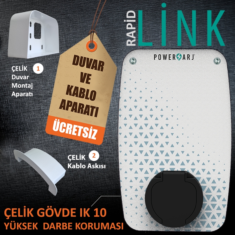 Powerşarj 22kW, 16kW, 11kW, 7,4kW, 5kW, 3,4kW Elektrikli Araç Mobil Şarj Cihazı. Mobil App üzeri ayarlanabilir güç seçenekleri ile size özel güvenli ve akıllı şarj çözümleri sunar. Konutlar ve iş yerleri için uygundur.