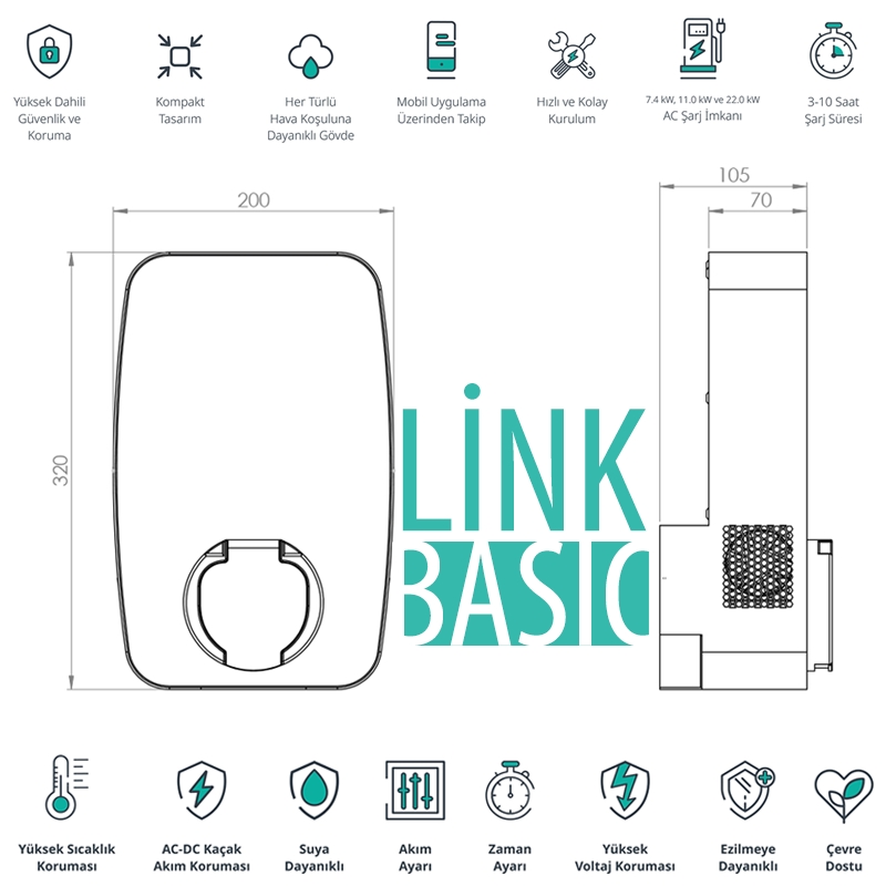 Powerşarj 22kW, 16kW, 11kW, 7,4kW, 5kW, 3,4kW Elektrikli Araç Mobil Şarj Cihazı. Mobil App üzeri ayarlanabilir güç seçenekleri ile size özel güvenli ve akıllı şarj çözümleri sunar. Konutlar ve iş yerleri için uygundur.