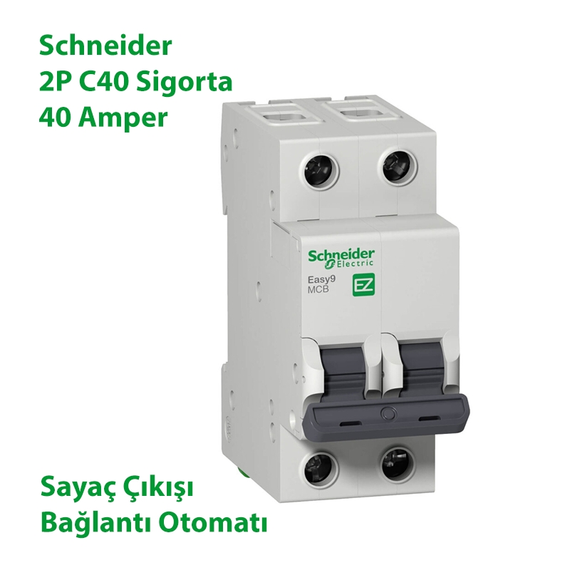SCHNEIDER EASY9 2P 40A 4.5kA C Tipi Otomatik Sigorta