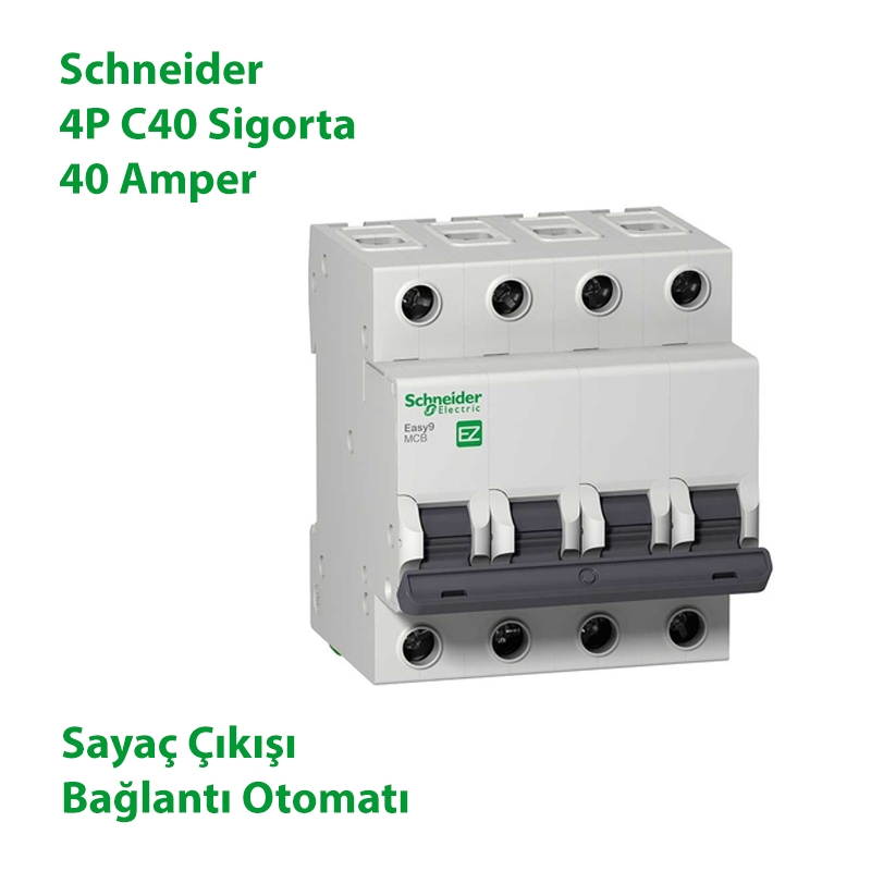 Schneider EASY9 4P 40A 4,5KA C Tipi Otomatik Sigorta