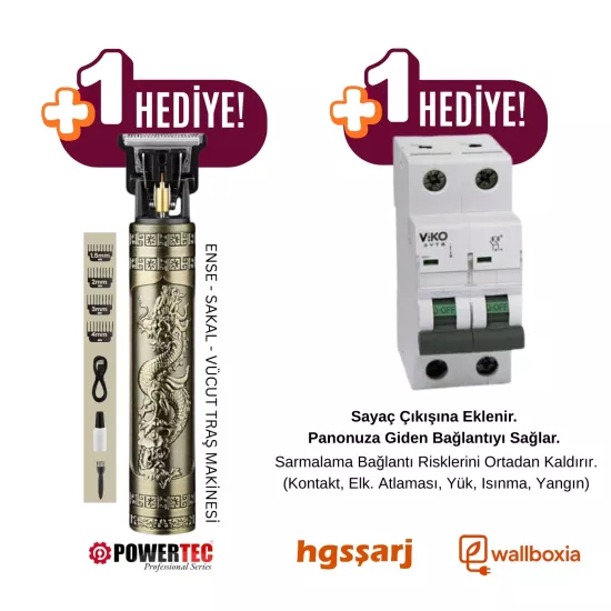 Hgsşarj ’’bluepan’’ 7,4kw Elektrikli Araç Kombinasyon Panosu, 3X32A Vıko Sigorta Grubu