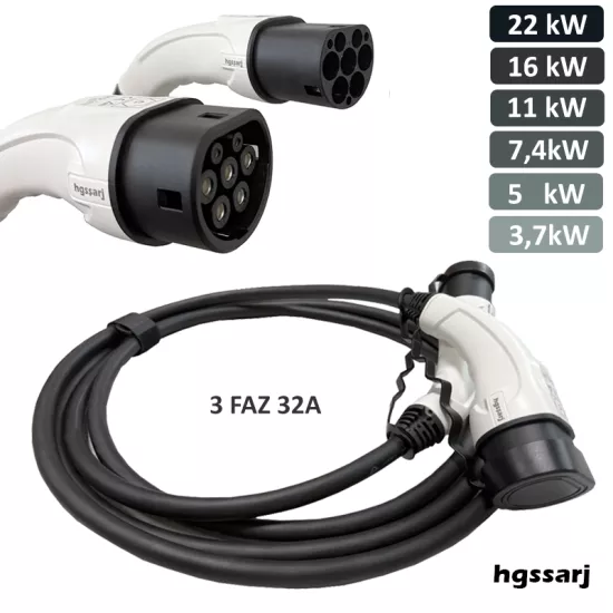 hgsşarj 5 Metre 22kW-16kW-11kW-7,4kW-5kW-3,7kW