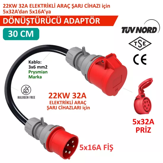 Hgsşarj, 5x32A Prİz, 5x16A Fiş Dönüştürücü Adaptör