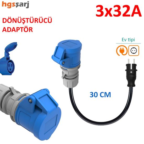 3x32A 220V-250V CE Dönüştürücü Adaptör 220V