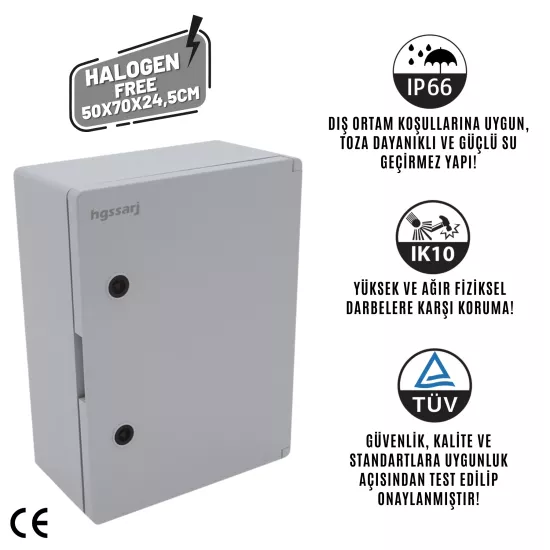 Hgsşarj ’’xlkombi’’ 5X32A + 3X32A + 1X16A 22KW Trifaze 7kw Monofaze Elektrikli Araç Kombinasyon Panosu Tesla Blue Adaptör Uyumlu