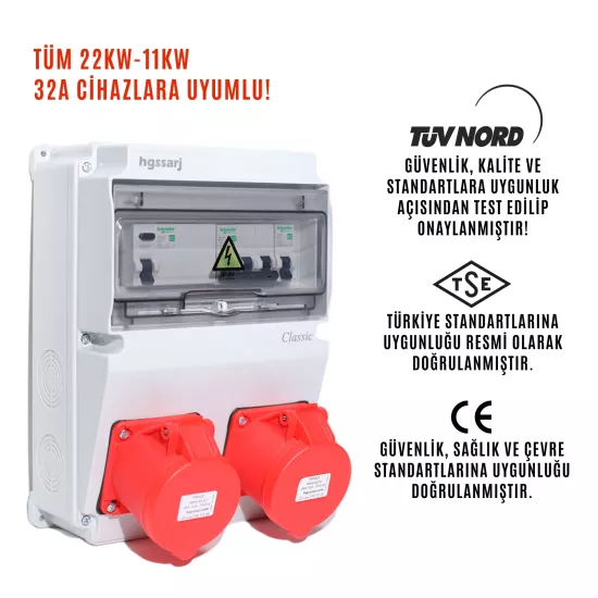 Elektrikli Araç Kombinasyon Kutusu ’’CLASSIC’’ 5x32A + 5x32A + 1x16A