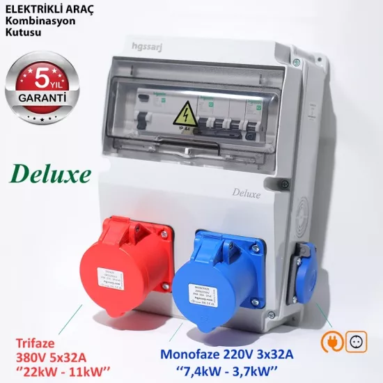 Elektrikli Araç Kombinasyon Kutusu DELUXE 5x32A + 3x32A + 1x16A - Trifaze-Monofaze