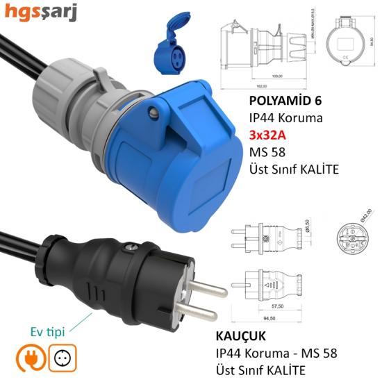 3x32A 220V-250V CE Dönüştürücü Adaptör 220V