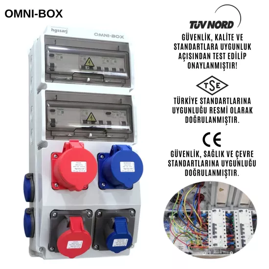 OMNI-BOX Elektrikli Araç Kombinasyon Kutusu 5x32A + 3x32A + 5x16 + 3x16 1x16A - Tüm Mobil Şarj İstasyonlarına Tek Çözüm