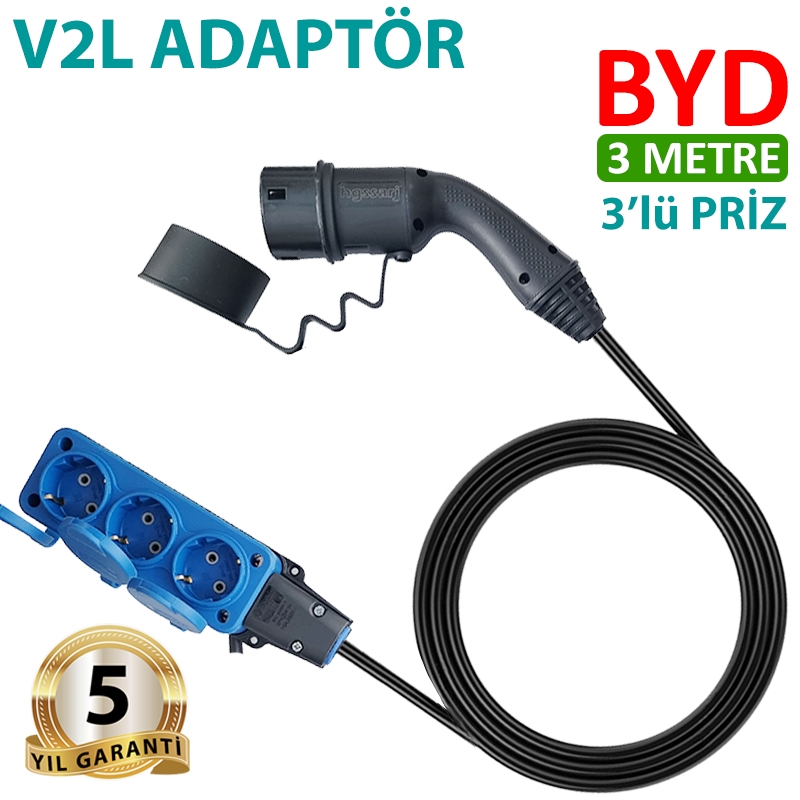 Byd%20V2L%203’lü%20Priz+Adaptör,%20Elektrikli%20Aracınıza%20220v%20Ev%20Tipi%20Priz%20Imkanı.%20Kampta%20-%20Seyahatte